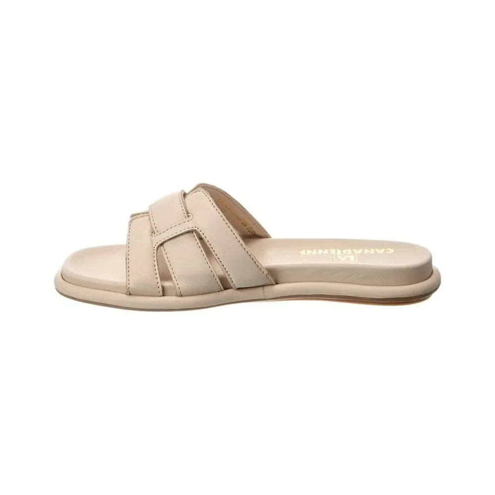 La Canadienne Arden Leather Sandal, White